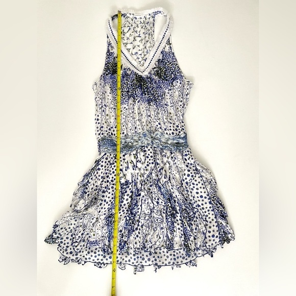 Poupette St. Barth Beline Printed Dress fringe ruffled mini small - Picture 6 of 15